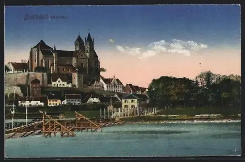 AK Breisach /Baden, Münster, Stadtansicht, Rheinbrücke