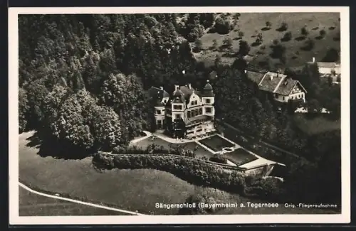 AK Tegernsee, Sängerschloss Bayernheim, Fliegeraufnahme