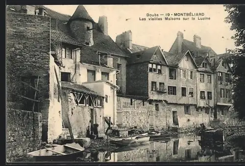 AK Montbéliard, Les vieilles Maisons sur la Luzine
