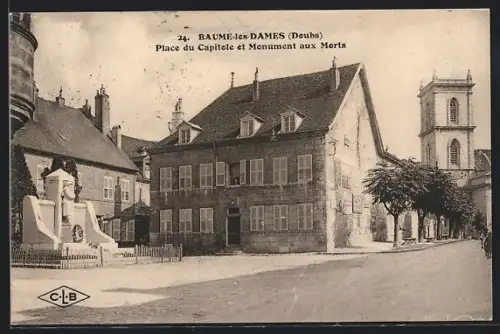 AK Baume-les-Dames /Doubs, Place du Capitole et Monument aux Morts