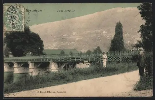 AK Besancon, Pont Bregille et paysage environnant
