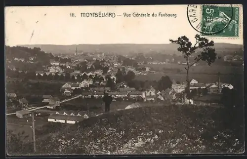 AK Montbéliard, Vue Générale du Faubourg