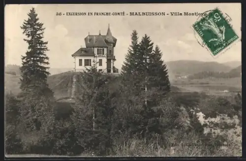AK Malbuisson, Villa Montjoie et paysage environnant en Franche-Comté