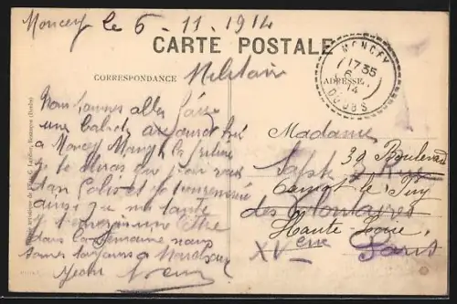 AK Moncey /Doubs, Le Pont et le Château Lucas