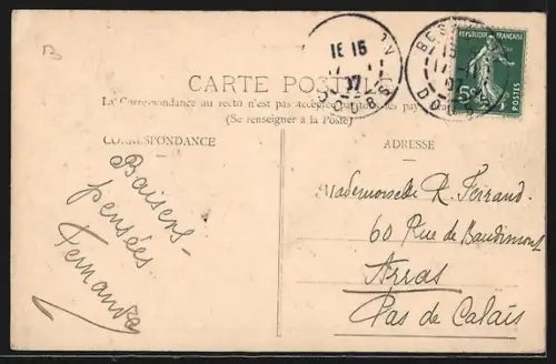 AK Le Col des Roches, Vue du village et du passage rocheux vers Doubs