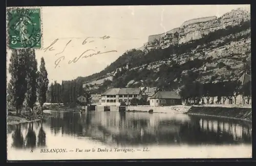 AK Besancon, Vue sur le Doubs à Tarragnoz
