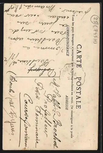 AK Boussieres, Chapelle N.D. du Mont entourée d`arbres