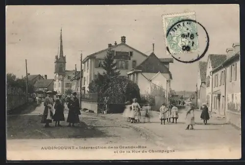 AK Audincourt, Intersection de la Grande-Rue et de la Rue de Champagney
