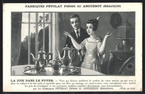 AK Besancon, La joie dans le foyer, services à thé élégants