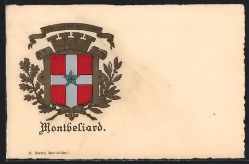 AK Montbéliard, Blason de la ville avec devise