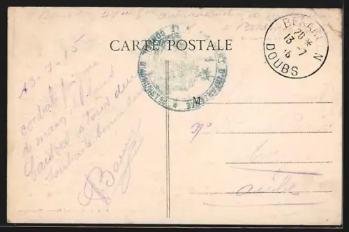 AK Besancon, Gare Rivotte et Citadelle avec train à vapeur