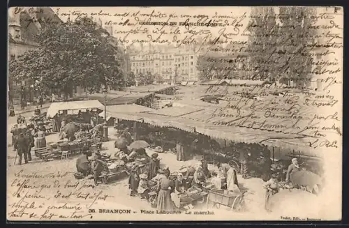 AK Besancon, Place Labourée Le marché