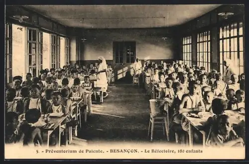 AK Besancon, Préventorium de Palente, Le Réfectoire, 180 enfants