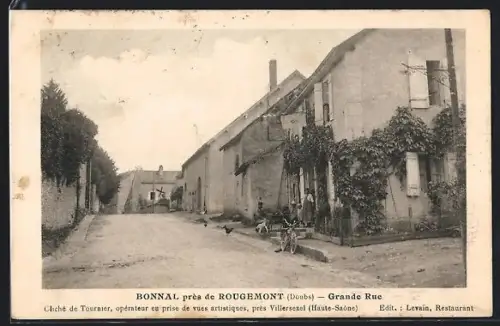 AK Bonnal /Rougemont, Grande Rue et maisons couvertes de vigne