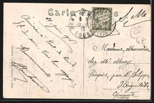 AK Pont-de-Roide, Un coin de la Place