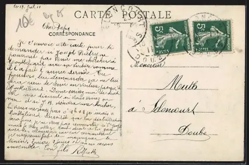 AK Besancon, Meeting aérien des 14, 15 et 16 Juillet 1911 avec Legagneux et Hanriot