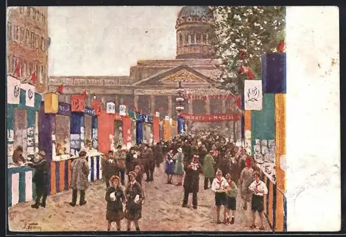 AK Leningrad, Der Bücher-Bazar auf der Perowskaja-Strasse