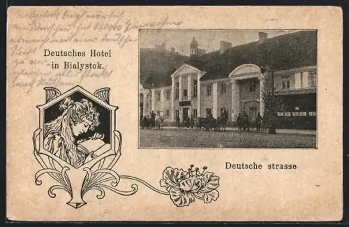 AK Bialystok, Deutsches Hotel in der Deutschen Strasse