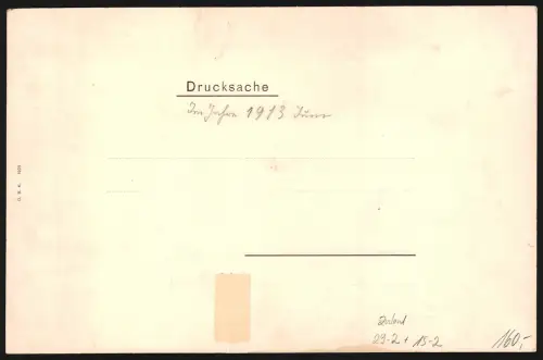 Riesen-AK Landung des Luftschiffes Zeppelin III im Jahre 1913, Porträt von Graf v. Zeppelin