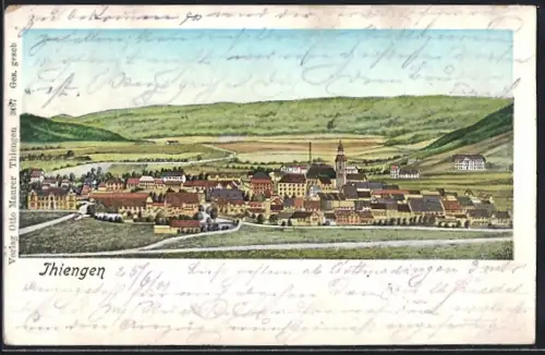 Lithographie Tiengen / Waldshut, Gesamtansicht