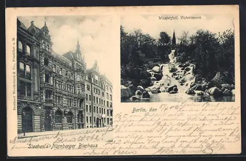 AK Berlin, Siechen`s Nürnberger Bierhaus, Behrenstrasse 23-24, Hausansicht, Victoriafall
