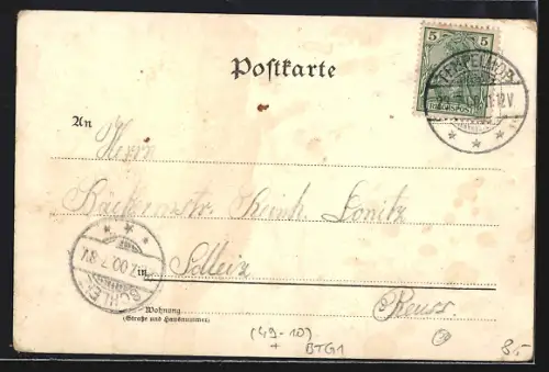 Lithographie Berlin-Tiergarten, Moltke-Brücke und Lehrter Bahnhof