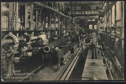AK Essen /Ruhr, Kurpp`s Gussstahlfabrik, Kanonenwerkstatt II, Fabrikarbeiter