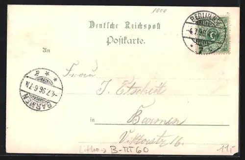 Lithographie Berlin, Kaiser Kaffee in der Friedrichstrasse 176 um 1900