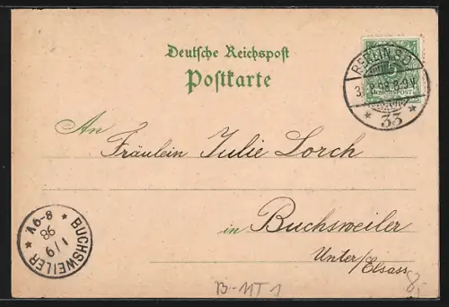 Künstler-AK Berlin, Strasse Unter den Linden mit Denkmal, Reichtagsgebäude