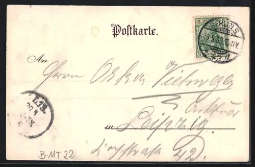 Lithographie Berlin, Partie Unter den Linden mit Blick auf das Café Bauer, Denkmal Friedrich d. Grosse