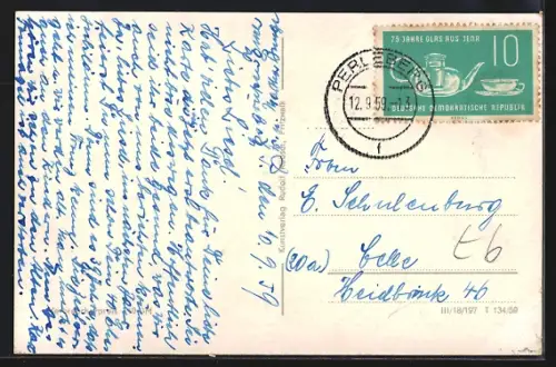 AK Perleberg, Strassenpartien, Denkmal