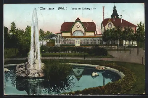 AK Oberhausen / Rheinland, Partie am Gasthof Kaisergarten