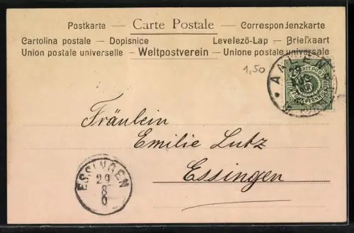 AK Engel auf Fahrrad mit einen Blumenstrauss