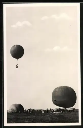 AK Ballonsport, Fesselballone beim Aufstieg