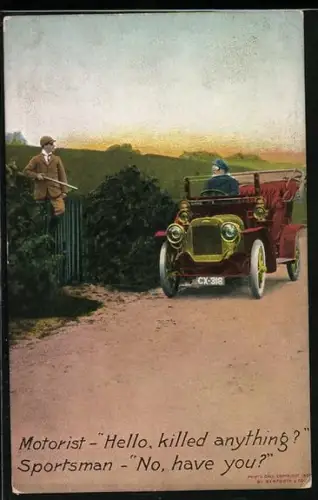 AK Autofahrer unterhält sich mit einem Schützen