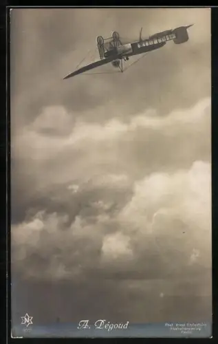 Foto-AK A. Pegoud, Fugzeug fliegt einen Looping