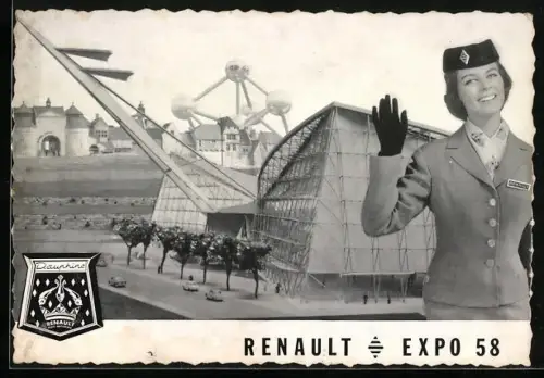 AK Renault Auto-Ausstellung 1958 in Belgien