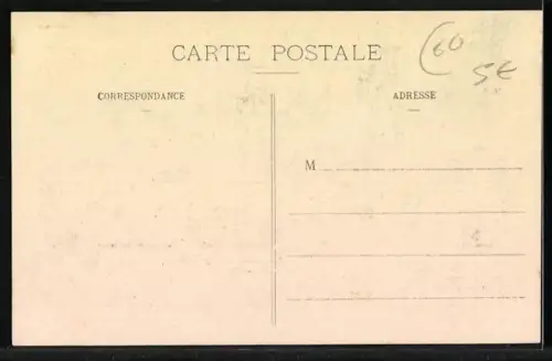 AK Compiegne, Doppeldecker-Flugzeug über dem Corbeaulieu-Fliegerhorst