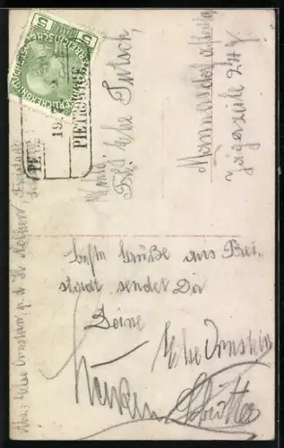 Foto-AK GL Co Nr. 3546/6: Fräulein mit Rosenstrauss