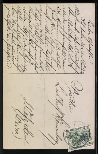 AK Frau mit kleinen Hut und Spazierstock