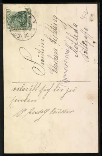 Foto-AK GL Co Nr. 4103/5: Kleiner Junge mit Schlitten, Weihnachtsgruss