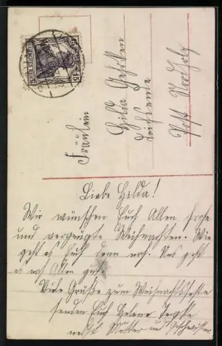 Foto-AK GL Co, Mutter mit Baby im Arm errfreut sich am Kerzenschein des Christbaumes