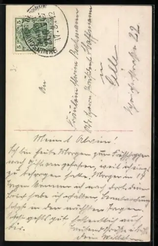 Foto-AK GL Co Nr. 3371/1: Herr mit Rosen bei lesender Frau