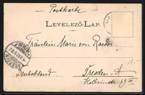 AK Vaiszló, Strassenpartie mit Kirche