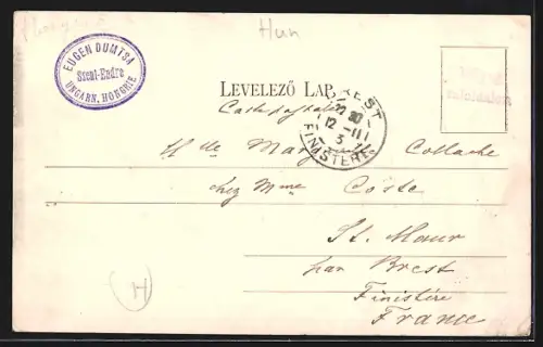 AK Szent-Endré, Uferpartie mit Dampfer