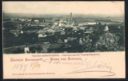 AK Szerencs, Teilansicht aus der Vogelschau