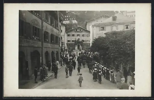 Foto-AK Berchtesgaden, Festzug, Bank für Gewerbe und Landwirtschaft