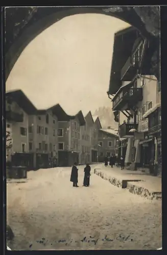 AK Berchtesgaden, Die Innenstadt im Winter
