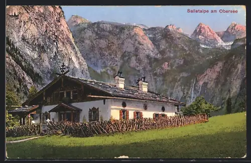 AK Salletalpe am Obersee, Gasthof Salletalpe mit dem Hochgebirge