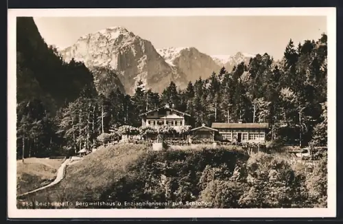 AK Bad Reichenhall, Gasthaus und Enzianbrennerei Zum Schroffen